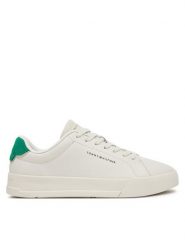 Tommy Hilfiger Sneakersy Th Court Lth Detail Ess FM0FM05367 Beżowy. Brązowe buty sportowe casual Tommy Hilfiger, bez wzorów, ze skóry, bez zapięcia. Za 309.99 zł.