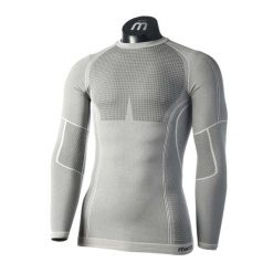 Koszulka termoaktywna męska Mico Odor Zero Round Neck. Szare bielizna termoaktywna Mico, na jesień, m, bez wzorów, z elastanu, bez ramiączek. Za 189.99 zł.