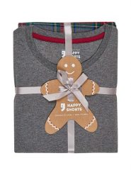 Happy Shorts Piżama w kolorze szaro-czerwonym rozmiar: XXL. Czerwone piżamy Happy Shorts, xxl, bez wzorów, bez ramiączek. Za 100.75 zł.