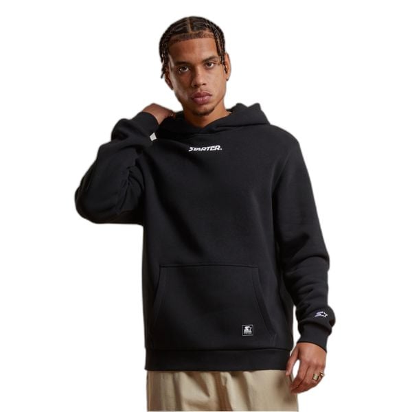 Bluza z kapturem z małym logo Starter Essential. Czarne bluzy Starter, m, bez wzorów, z kapturem. Za 233.50 zł.