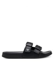 Emporio Armani Klapki XVPS13 XR275 K485 Czarny. Czarne klapki Emporio Armani, z tworzywa sztucznego. Za 369.99 zł.