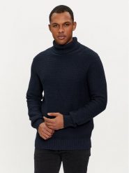 Selected Homme Golf 16091739 Granatowy Regular Fit. Niebieskie golfy Selected Homme, l, bez wzorów, z bawełny, bez kołnierzyka, bez ramiączek. Za 159.99 zł.
