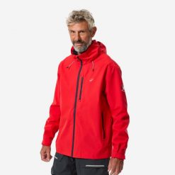 Kurtka żeglarska męska Decathlon Sailing 500. Czerwone kurtki Decathlon, m, bez wzorów, z materiału, bez kaptura. Za 199.99 zł.