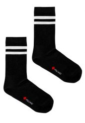 Sportowe skarpety z paskami A-HUGO, dwupak. Białe skarpetki sportowe Volcano, bez wzorów, z bawełny. Za 39.99 zł.