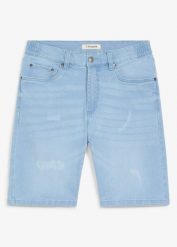 Bermudy jeansowe z elastyczną wstawką w talii, regular fit. Niebieskie jeansy bonprix, m. Za 112.99 zł.