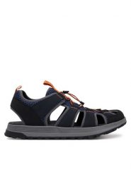 Clarks Sandały ATL Trek Wave 26181516 Granatowy. Niebieskie sandały Clarks, z materiału, bez zapięcia. Za 379.99 zł.