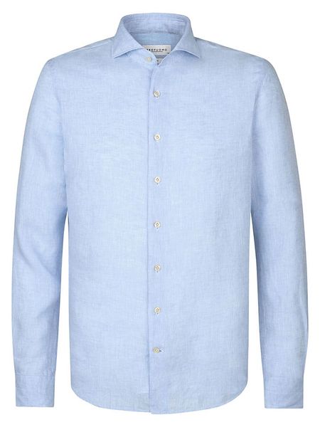PROFUOMO Koszula - Slim fit - w kolorze błękitnym rozmiar: 38. Niebieskie koszule PROFUOMO, bez wzorów, ze lnu, bez kołnierzyka, bez ramiączek. Za 201.55 zł.
