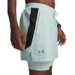 Under Armour LAUNCH 5 2-IN-1 SHORTS Spodenki męskie. Niebieskie odzież kompresyjna Under Armour, m, bez wzorów, z dzianiny, do biegania. Za 146.99 zł.