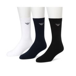 Skarpety męskie Emporio Armani Calza 3-Pack. Białe skarpety Emporio Armani Connected, bez wzorów. Za 99.00 zł.