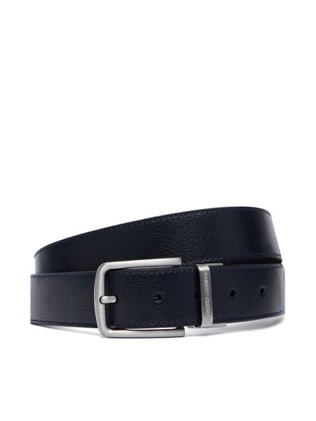 Emporio Armani Pasek EM007172 AF29130 MB084 Granatowy. Niebieskie paski Emporio Armani, bez wzorów, ze skóry. Za 569.99 zł.