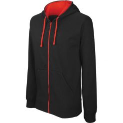 Bluza z kapturem na zamek Kariban Contrastée. Czarne bluzy z kapturem KARIBAN, s, bez wzorów, z bawełny, z kapturem. Za 229.00 zł.