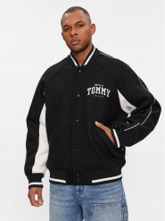 Tommy Jeans Kurtka przejściowa Tjm Wool Varsity Bomber DM0DM17884 Czarny Regular Fit. Czarne kurtki Tommy Jeans, l, bez wzorów, z jeansu, bez kaptura. Za 649.99 zł.