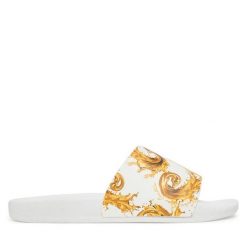 Klapki Versace Jeans Couture. Białe klapki Versace Jeans Couture, z jeansu. Za 359.99 zł.