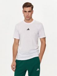Adidas T-Shirt Workout Logo IT2125 Biały Regular Fit. Białe t-shirty sportowe Adidas, bez wzorów, z bawełny, bez ramiączek, na fitness i siłownię. Za 159.99 zł.