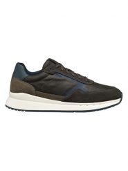 Geox Sneakersy "Branthon" w kolorze oliwkowo-czarno-granatowym rozmiar: 45. Brązowe buty sportowe casual Geox, bez wzorów, bez zapięcia. Za 248.58 zł.