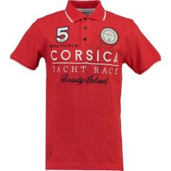 Koszulka polo "Kelistica" w kolorze czerwonym. Koszulki polo marki Geographical Norway Men, z aplikacjami, z bawełny, polo, z krótkim rękawem. W wyprzedaży za 99.95 zł.