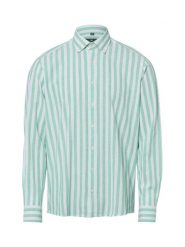 Nils Sundström koszula casual z lnem Mężczyźni Modern Fit Bawełna zielony, XXL. Zielone koszule Nils Sundström, m, bez wzorów, z bawełny, bez kołnierzyka, bez ramiączek. Za 139.95 zł.