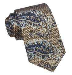 Elegancki Męski Krawat - Alties - Złoty w Duży Wzór. Żółte krawaty i muchy Alties, bez wzorów, z tkaniny. Za 49.00 zł.