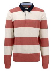 FYNCH-HATTON Koszulka polo w kolorze kremowo-jagodowym rozmiar: S. Czerwone koszulki polo Fynch-Hatton, s, bez wzorów, z bawełny, bez kołnierzyka, bez ramiączek. Za 143.99 zł.