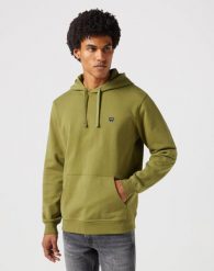 WRANGLER SIGN OFF HOODIE MĘSKA BLUZA Z KAPTUREM NIEROZPINANA DUSTY OLIVE 112350546 W651017998. Zielone bluzy Wrangler, m, bez wzorów, z kapturem. Za 169.99 zł.