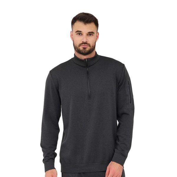 Bluza męska wełniana z krótkim ekspresem Brubeck OUTDOOR MERINO. Szare bluzy Brubeck, m, bez wzorów, z elastanu, bez kaptura. Za 299.00 zł.
