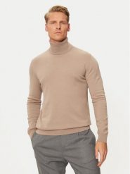 Sisley Golf 10F2S2244 Beżowy Slim Fit. Brązowe golfy Sisley, m, bez wzorów, z bawełny, bez kołnierzyka, bez ramiączek. Za 279.99 zł.