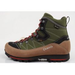 Buty Aku Trekker Wide Gore-tex M 977W481. Brązowe buty turystyczne bez wzorów, z gore-texu, przed kolano, bez zapięcia, wspinaczkowe, gore-tex. Za 814.85 zł.