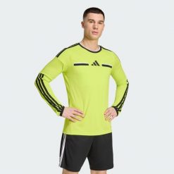 Koszulka z długim rękawem REFEREE 26. Czarne bluzki z długim rękawem Adidas, bez wzorów, bez kołnierzyka, bez ramiączek. Za 264.40 zł.