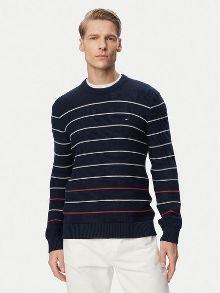 Tommy Jeans Sweter DM0DM23384 Granatowy Slim Fit. Niebieskie swetry rozpinane Tommy Jeans, m, bez wzorów, z bawełny, bez kołnierzyka, bez ramiączek. Za 449.99 zł.