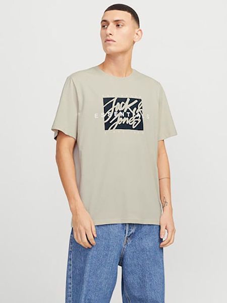 Jack & Jones Koszulka w kolorze beżowym rozmiar: M. Brązowe bezrękawniki Jack & Jones, m, bez wzorów, z bawełny, bez kołnierzyka, bez ramiączek. Za 30.56 zł.