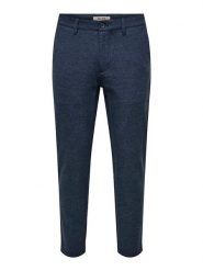 ONLY & SONS Spodnie chino "Mark" - Slim fit - w kolorze granatowym rozmiar: W30/L32. Niebieskie eleganckie spodnie Only & Sons, l. Za 96.37 zł.