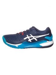 Asics Buty "Resolution 9" w kolorze granatowo-różowym do tenisa rozmiar: 39,5. Niebieskie buty treningowe ASICS, bez wzorów, tenisowe. Za 251.53 zł.