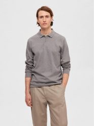 Selected Homme Polo 16090424 Szary Slim Fit. Szare koszulki polo Selected Homme, m, bez wzorów, z bawełny, bez kołnierzyka, bez ramiączek. Za 149.99 zł.