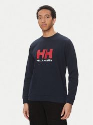 Helly Hansen Bluza Logo Crew 30395 Granatowy Regular Fit. Niebieskie bluzy Helly Hansen, m, bez wzorów, z bawełny, bez kaptura. Za 259.99 zł.