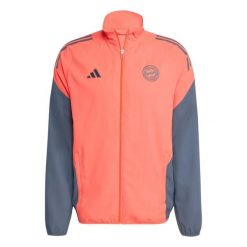 Kurtka dresowa Prematch Bayern Monachium 2025/26. Brązowe kurtki Adidas, l, bez wzorów, z dresówki, bez kaptura. Za 299.50 zł.