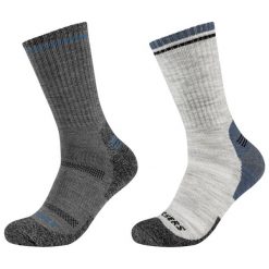 Skarpetki sportowe dla dorosłych 2PPK Men Trail Wool Socks. Szare skarpetki sportowe Skechers, bez wzorów. Za 79.99 zł.
