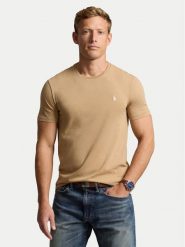 Polo Ralph Lauren T-Shirt 710671438329 Beżowy Custom Slim Fit. Brązowe koszulki polo Polo Ralph Lauren, m, bez wzorów, z bawełny, bez kołnierzyka, bez ramiączek. Za 269.99 zł.