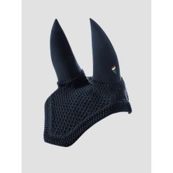 Czapka z muchą dla koni Equiline Dave. Niebieskie czapki zimowe EQODE BY EQUILINE, bez wzorów. Za 394.00 zł.