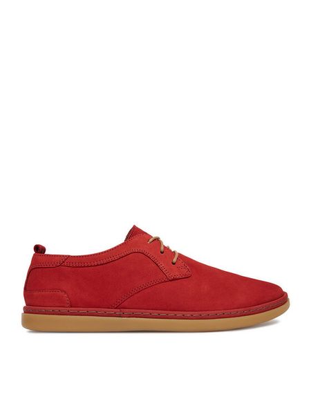 Nautica Półbuty CEO-VITO-04N MB Czerwony. Czerwone eleganckie półbuty Nautica, bez wzorów, z nubiku, bez obcasa, bez zapięcia. Za 199.99 zł.