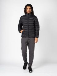 Kurtka turystyczna męska Down Jacket. Czarne kurtki Champion, na zimę, l, bez wzorów, z poliamidu, z kapturem. Za 553.00 zł.