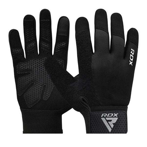 Rękawiczki RDX W1F Full Finger. Czarne rękawiczki RDX SPORTS, bez wzorów, z bawełny. Za 94.99 zł.