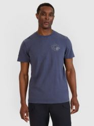 4F T-shirt regular z nadrukiem męski - szary XL. Szare t-shirty 4F, m, bez wzorów, z bawełny, bez kołnierzyka, bez ramiączek. W wyprzedaży za 49.99 zł.