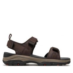 Sandały Skechers. Brązowe sandały Skechers, bez zapięcia. Za 219.99 zł.