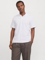 Jack & Jones Koszulka polo w kolorze białym rozmiar: M. Białe koszulki polo Jack & Jones, m, bez wzorów, bez kołnierzyka, bez ramiączek. Za 73.93 zł.