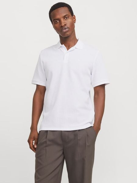 Jack & Jones Koszulka polo w kolorze białym rozmiar: M. Białe bezrękawniki Jack & Jones, m, bez wzorów, bez kołnierzyka, bez ramiączek. Za 74.46 zł.