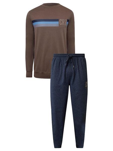 CR7 Piżama w kolorze brązowo-granatowym rozmiar: M. Brązowe piżamy CR7, m, bez wzorów, z bawełny, bez ramiączek. Za 100.52 zł.