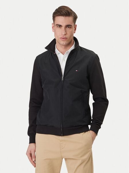 Tommy Hilfiger Bluza Essential MW0MW41758 Czarny Regular Fit. Czarne bluzy Tommy Hilfiger, m, bez wzorów, z bawełny, bez kaptura. Za 649.99 zł.