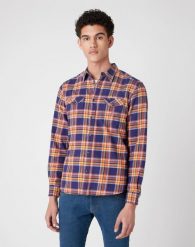 WRANGLER LS 2PKT FLAP SHIRT MĘSKA KOSZULA PATRIOT BLUE W5A53WX5H 112130050. Niebieskie koszule Wrangler, m, bez wzorów, bez kołnierzyka, bez ramiączek. Za 129.99 zł.