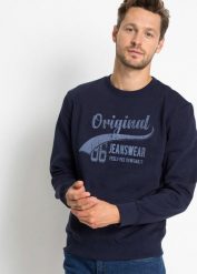 Bluza z miękkiego materiału z bawełną (2 szt.). Niebieskie bluzy bonprix, l, bez wzorów, z bawełny, bez kaptura. Za 169.98 zł.