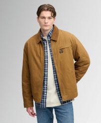 Superdry Kurtka Workwear Ranch w twillu - kołnierz z weluru. Brązowe kurtki Superdry, xl, bez wzorów, z bawełny, bez kaptura. Za 485.75 zł.